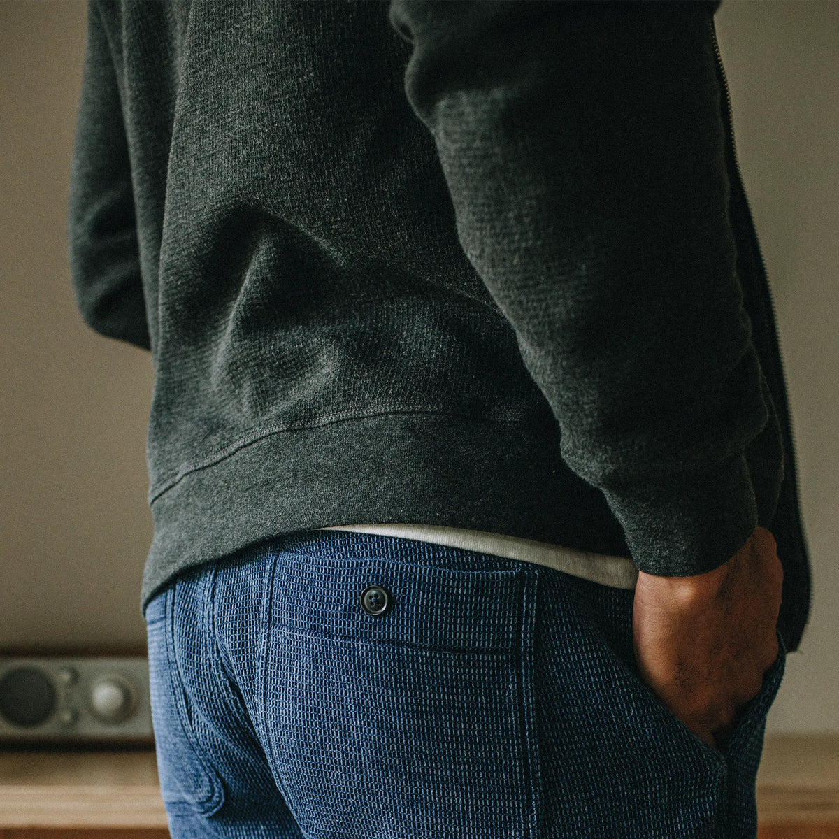 The Weekend Hoodie in Coal Double Knit