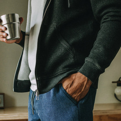 The Weekend Hoodie in Coal Double Knit