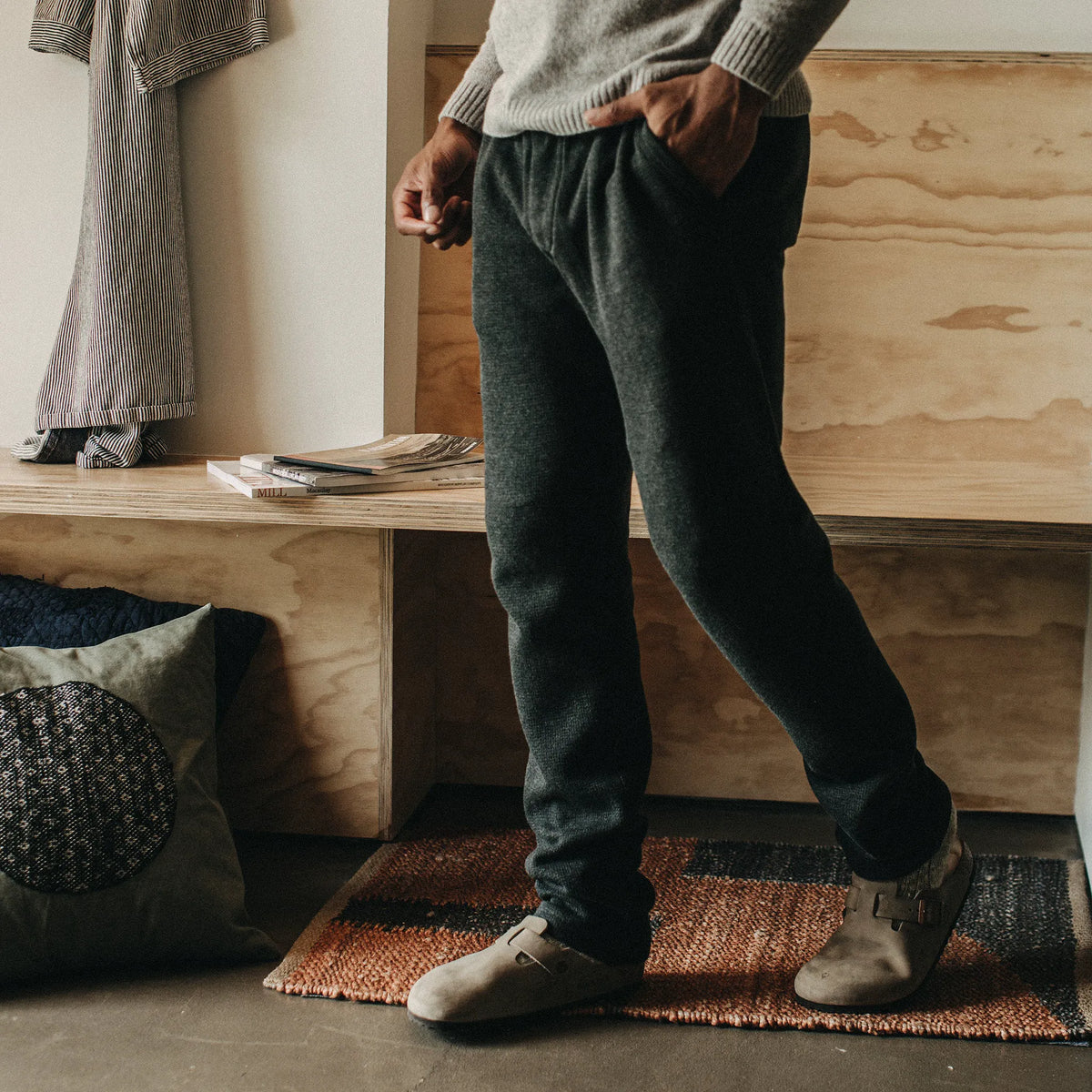 The Weekend Pant in Coal Double Knit
