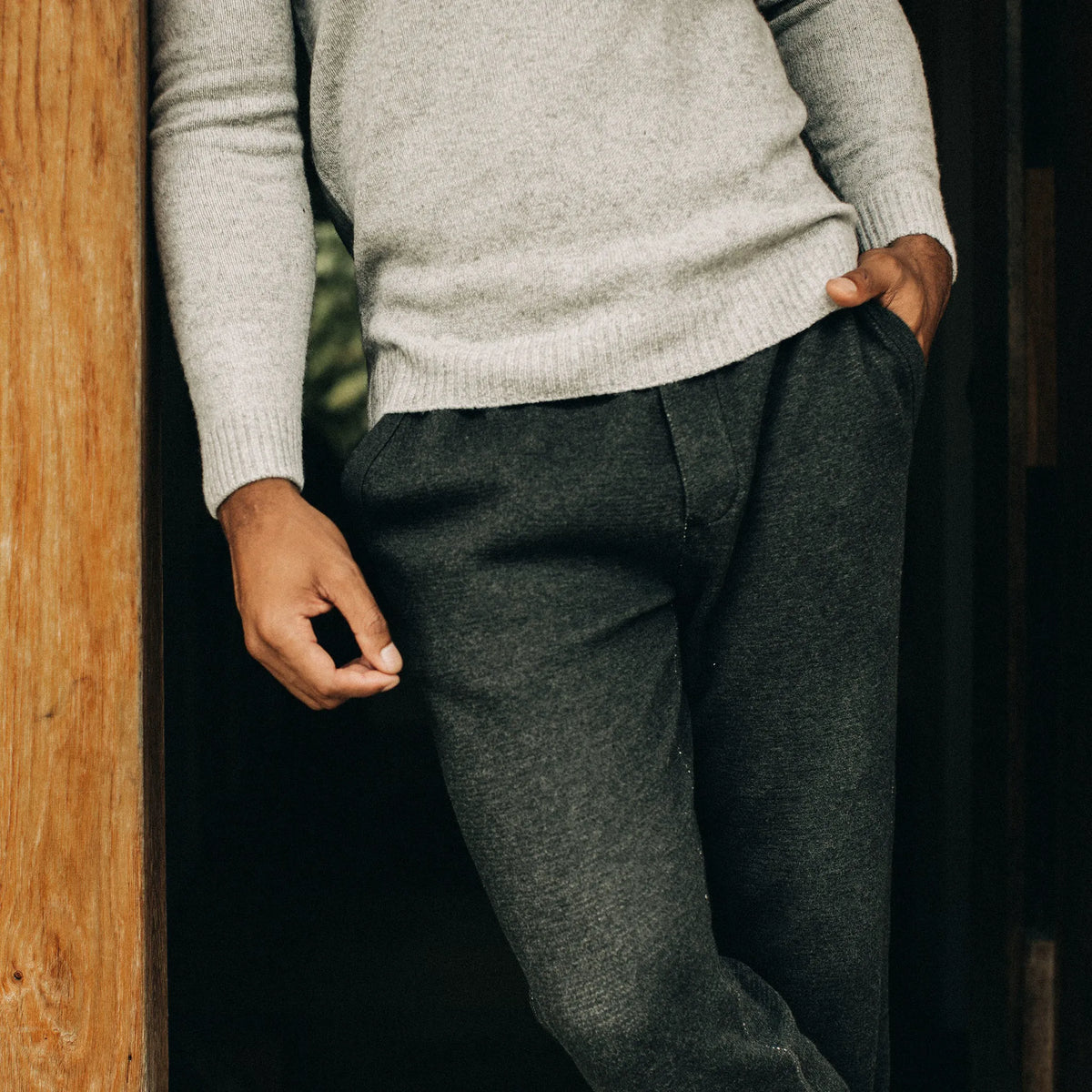 The Weekend Pant in Coal Double Knit
