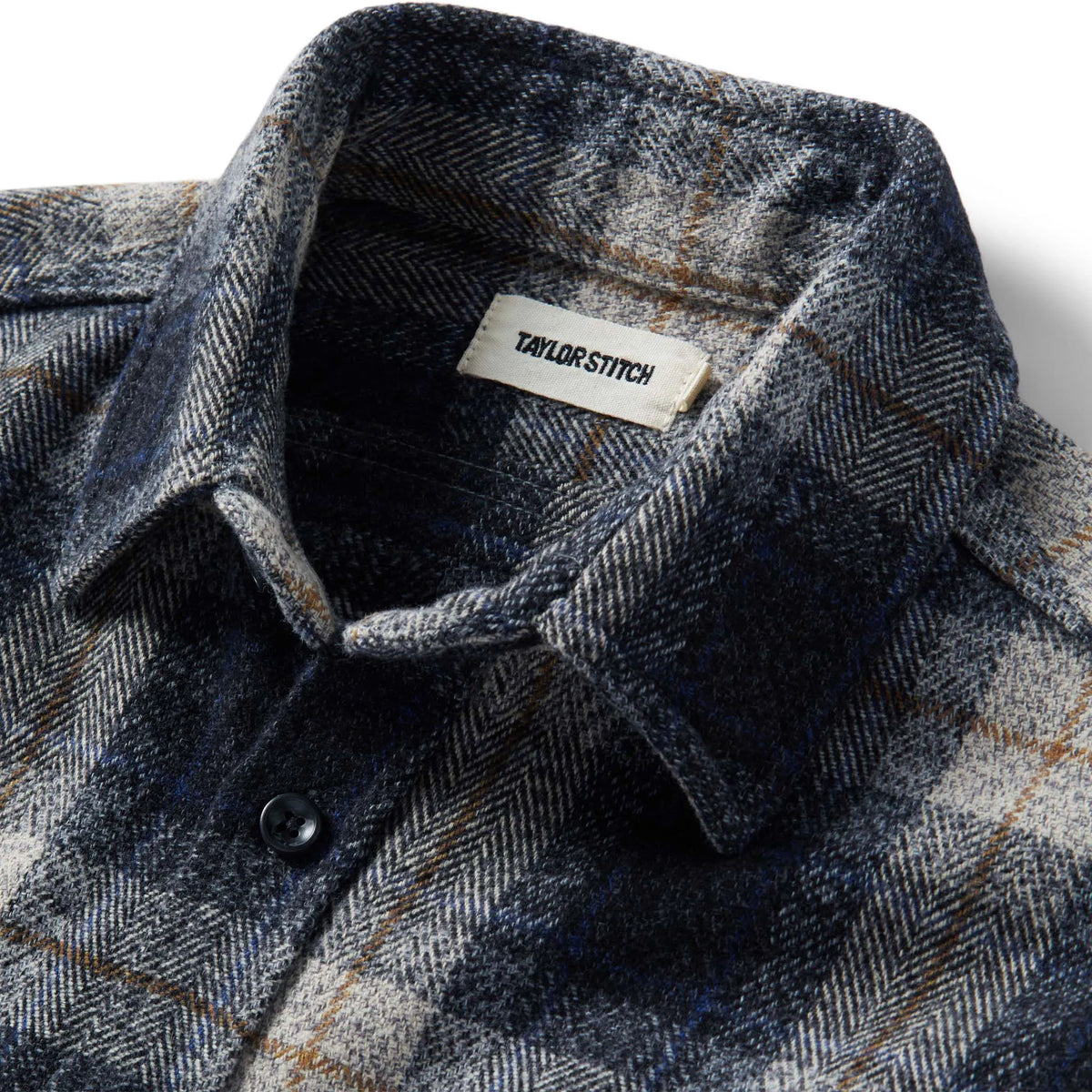 The Utility Shirt in Navy Jaspe Herringbone Plaid