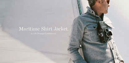 The Maritime Shirt Jacket in Ash Donegal Lambswool