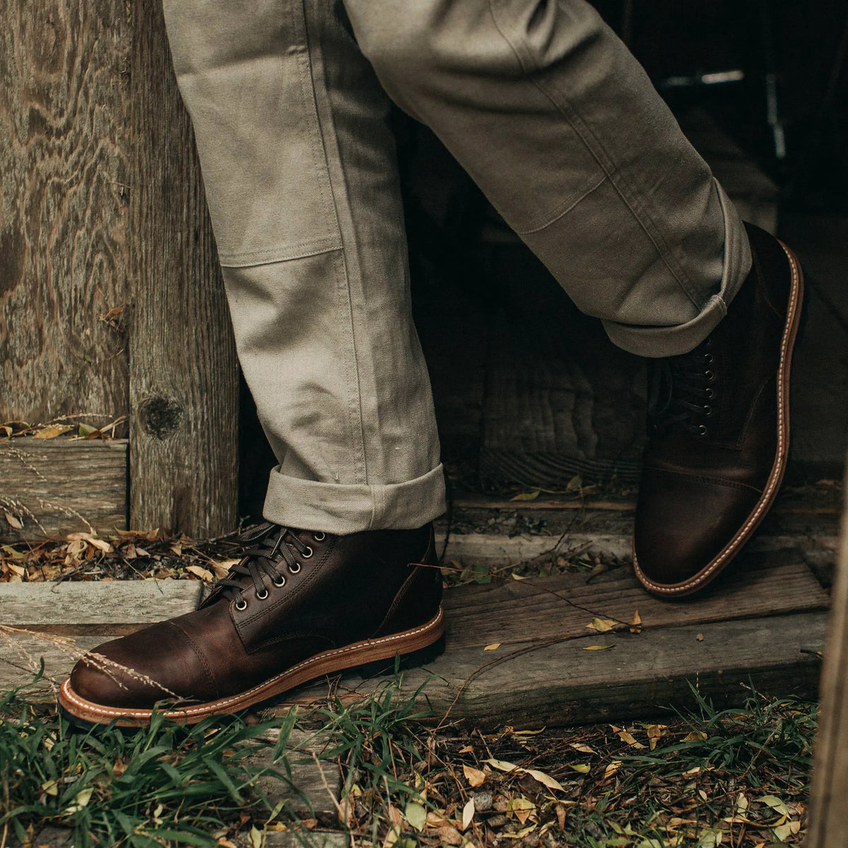 The Moto Boot in Chocolate Pebble Grain