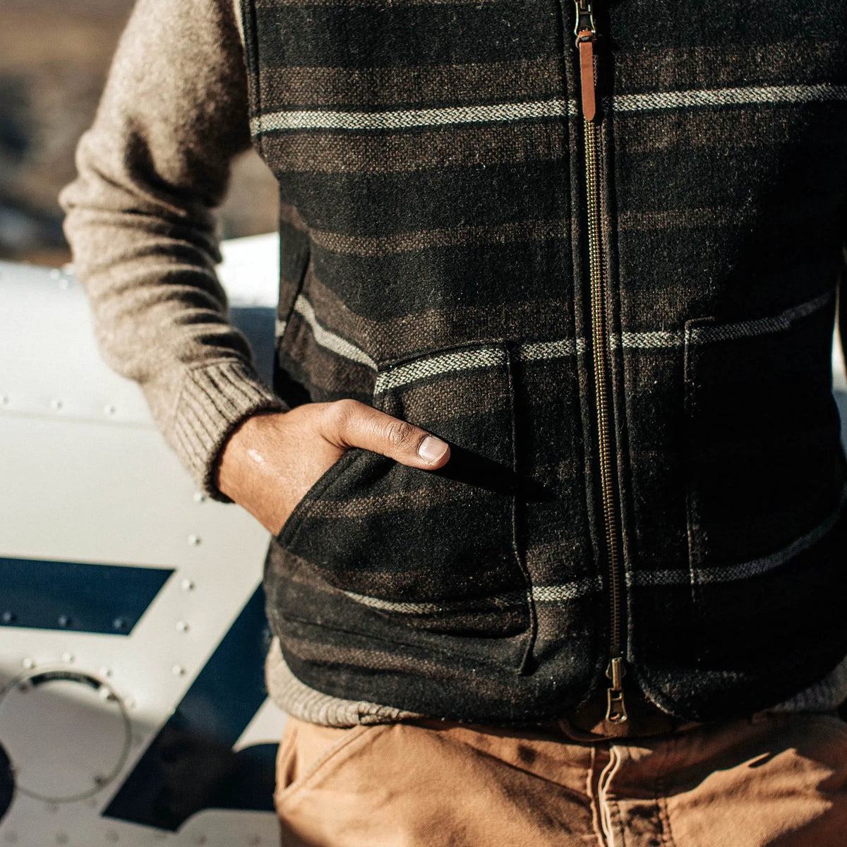 The Able Vest in Wool Beach Cloth