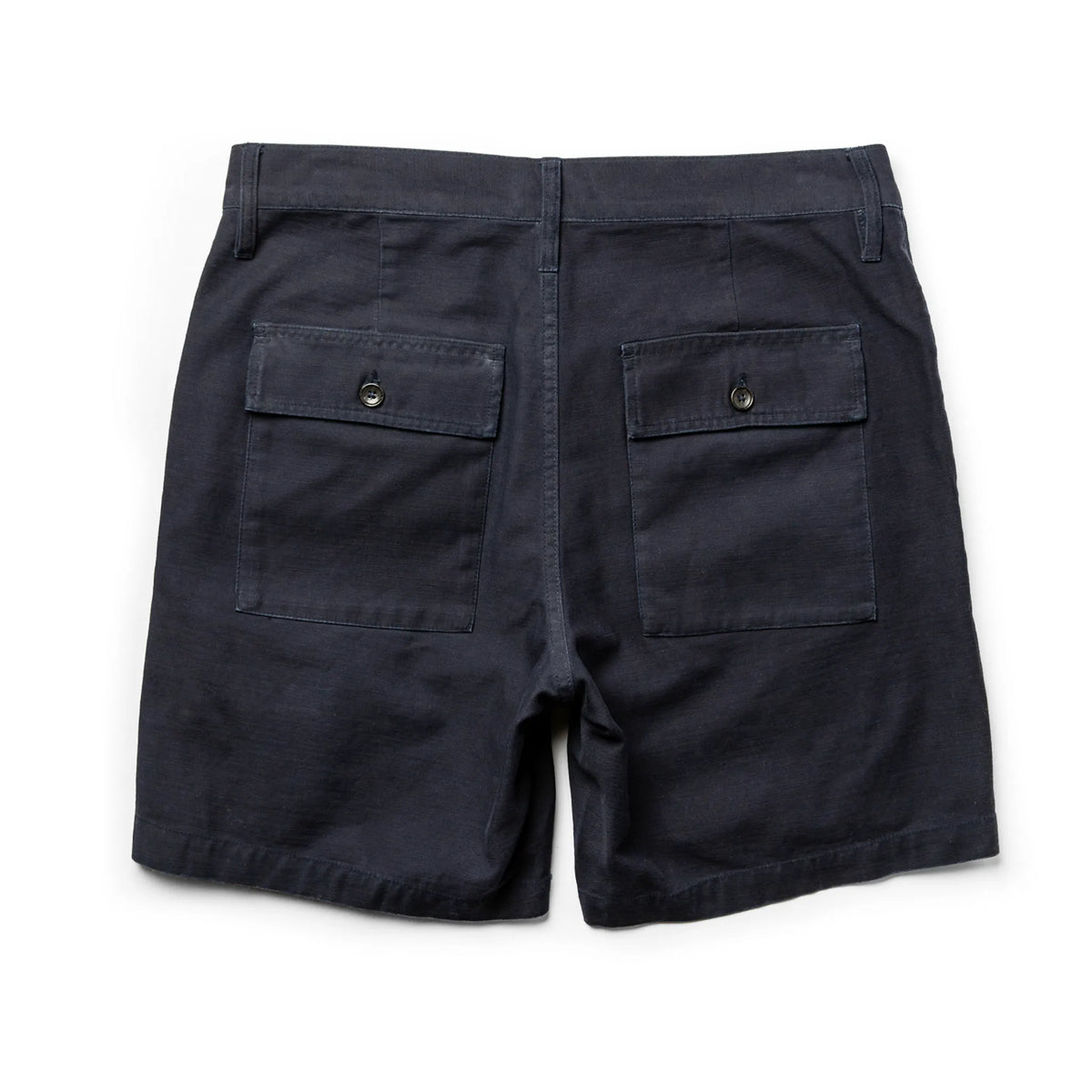 The Trail Short in Navy Slub Sateen