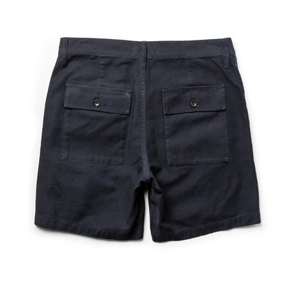 The Trail Short in Navy Slub Sateen