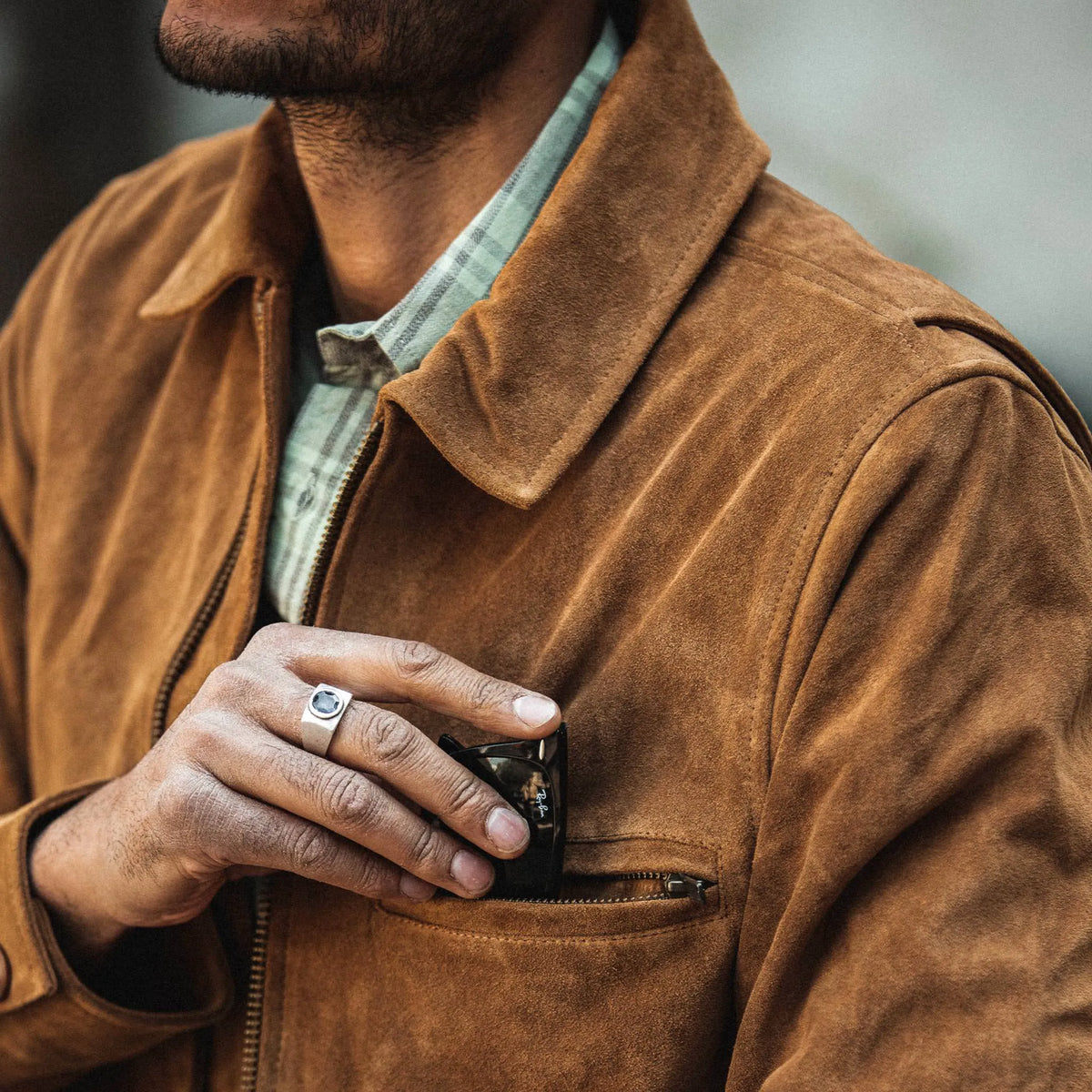 The Wyatt Jacket in Cognac Suede