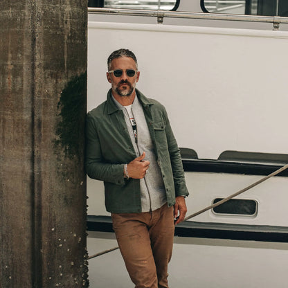 The Lombardi Jacket in Olive Dry Wax