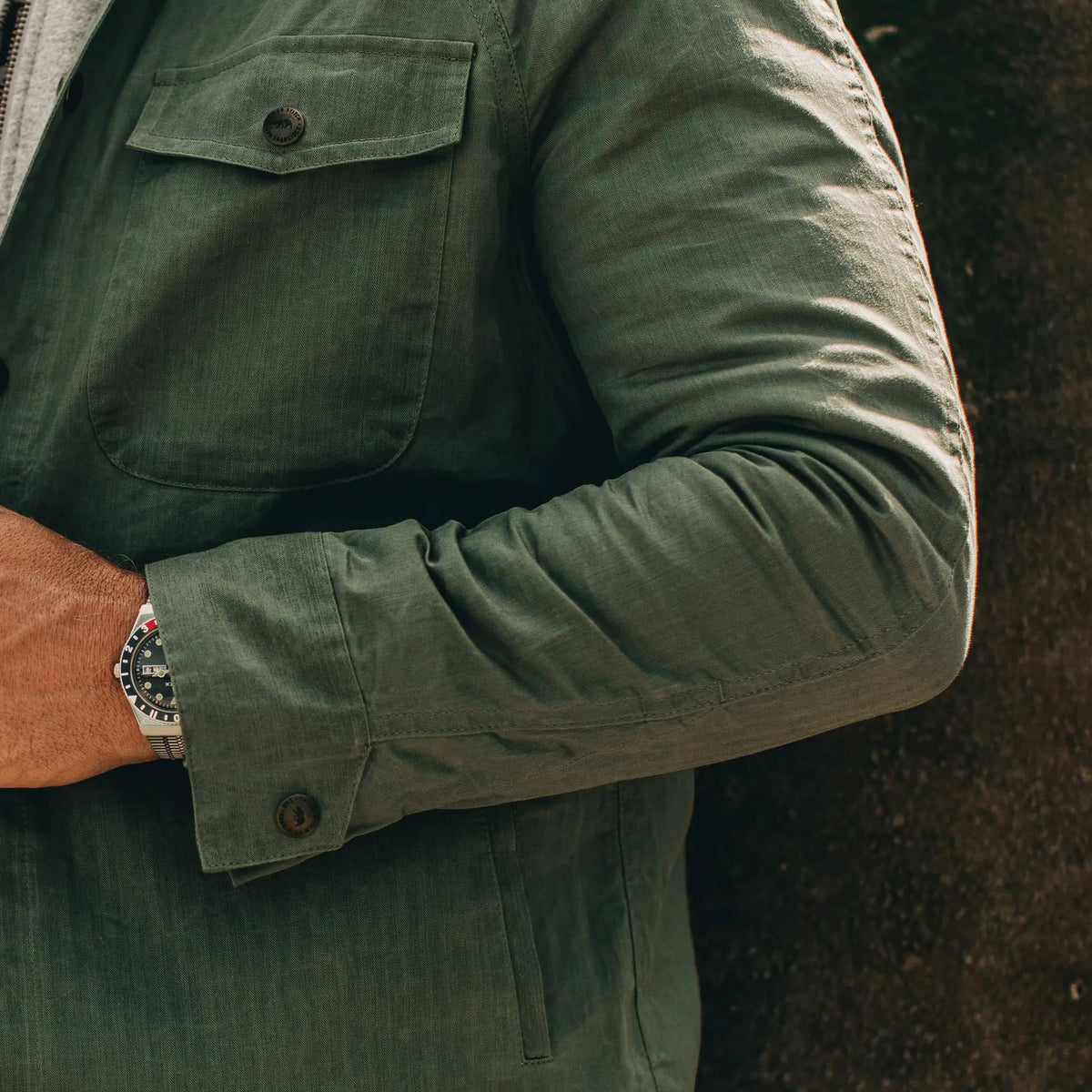 The Lombardi Jacket in Olive Dry Wax