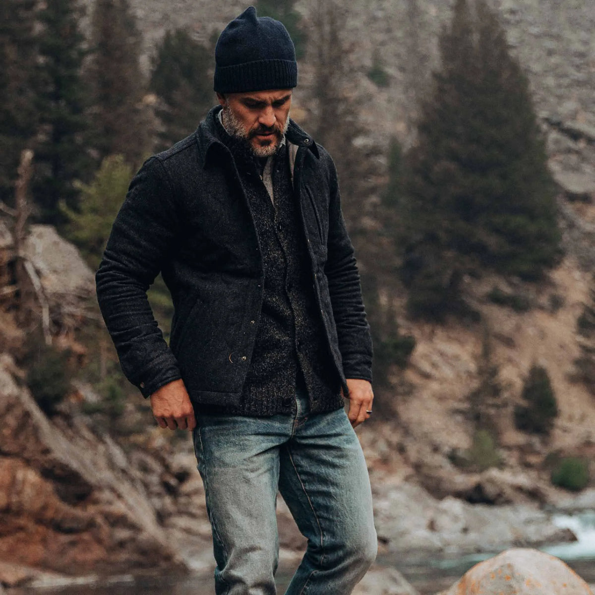 The Wilton Jacket in Navy Birdseye Wool