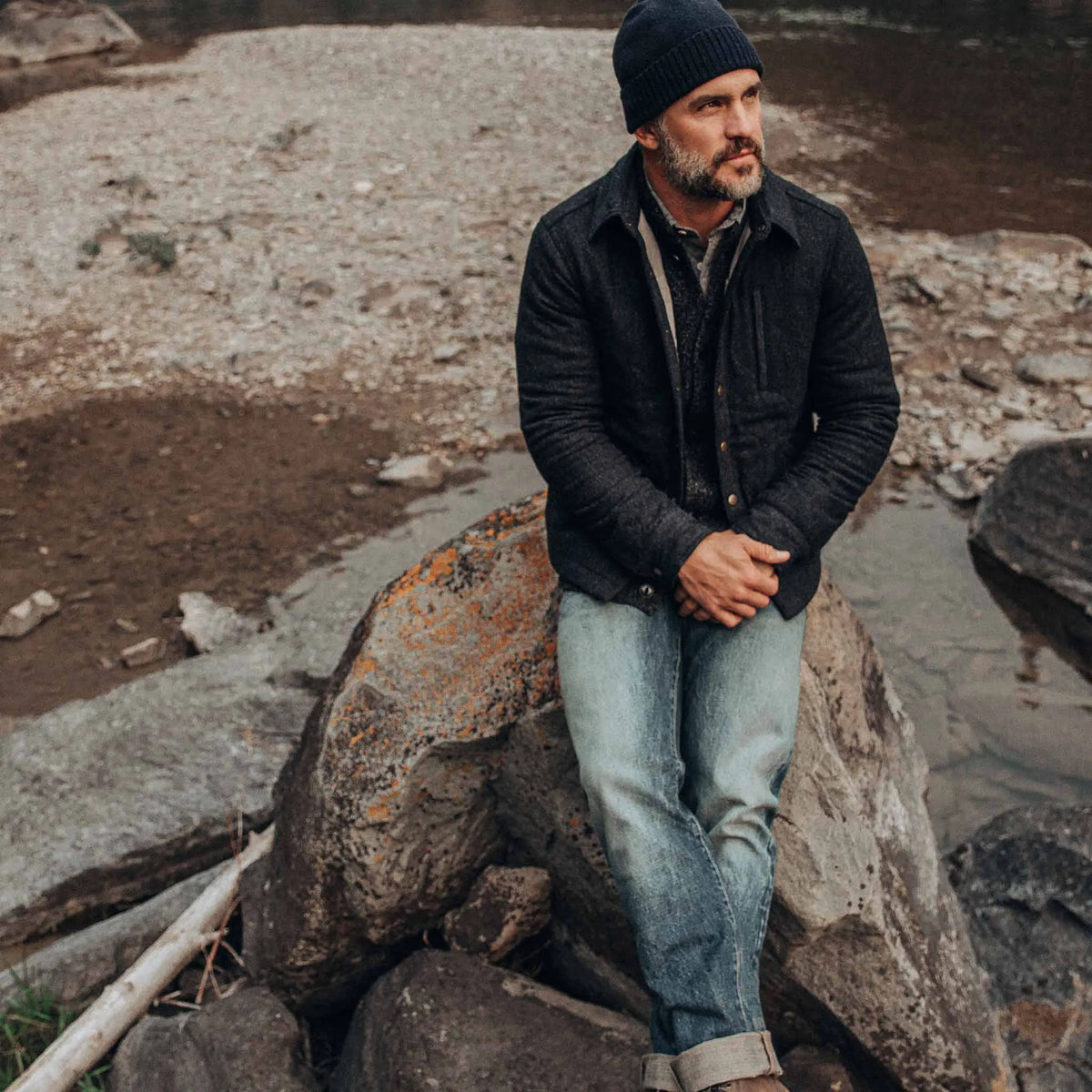 The Wilton Jacket in Navy Birdseye Wool