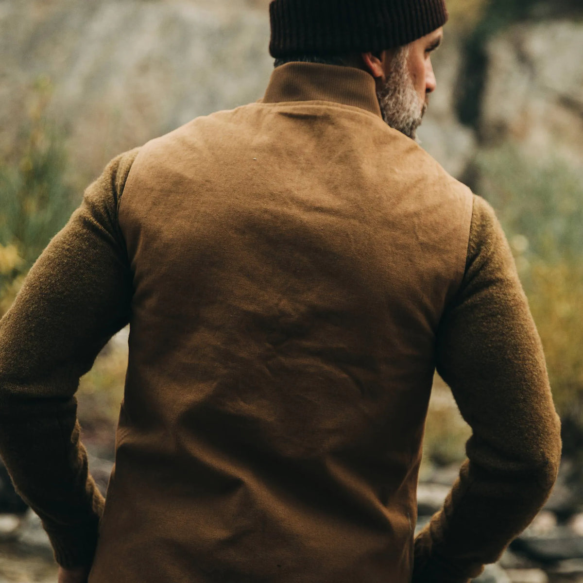 The Taylor Stitch x Gear Patrol Reversible Able Vest in Arid Camo