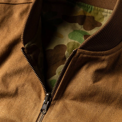 The Taylor Stitch x Gear Patrol Reversible Able Vest in Arid Camo