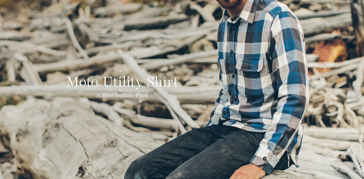 The Moto Utility Shirt in Blue Buffalo Plaid