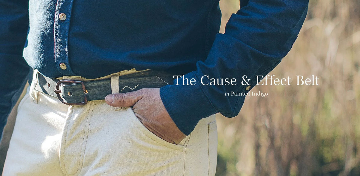 The Cause & Effect Belt in Painted Indigo
