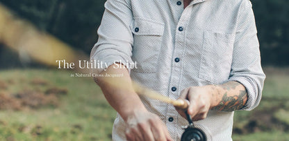 The Utility Shirt in Natural Cross Jacquard