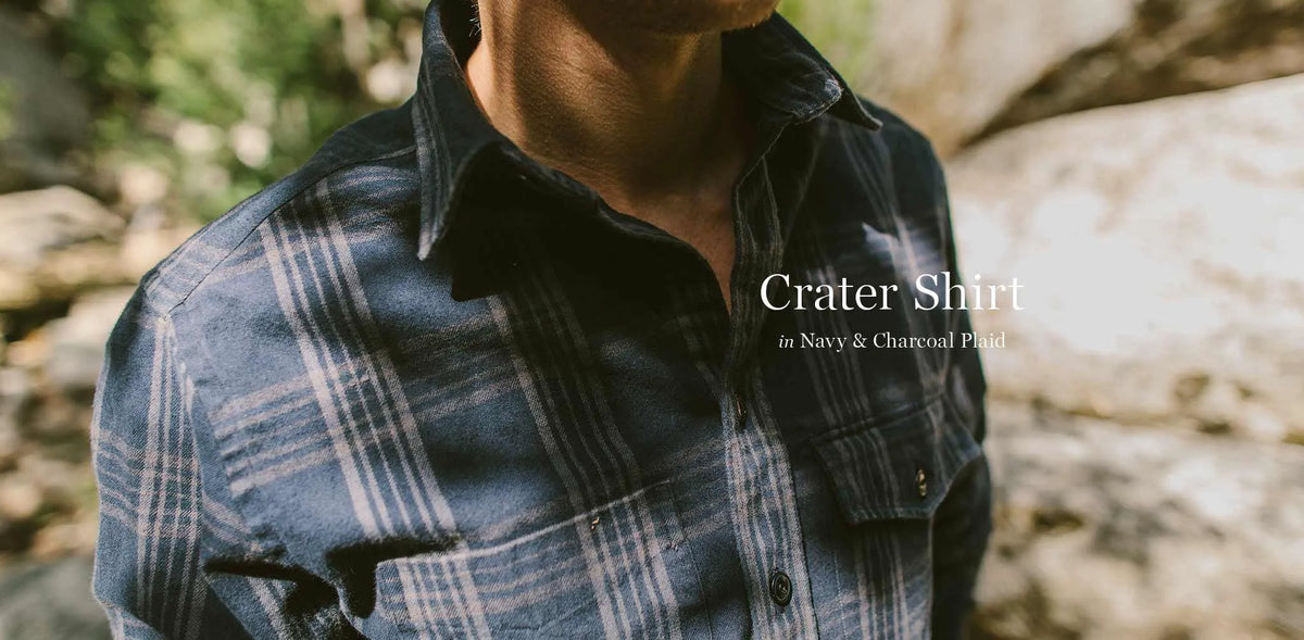 The Crater Shirt in Navy & Charcoal Plaid