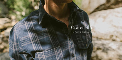 The Crater Shirt in Navy & Charcoal Plaid