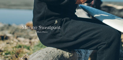 The Merino Sweatpant in Black Fleece