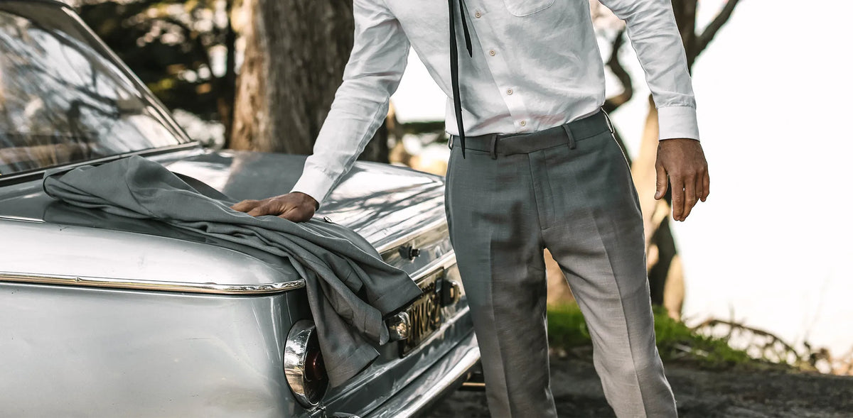 The Telegraph Trouser in Charcoal Slub