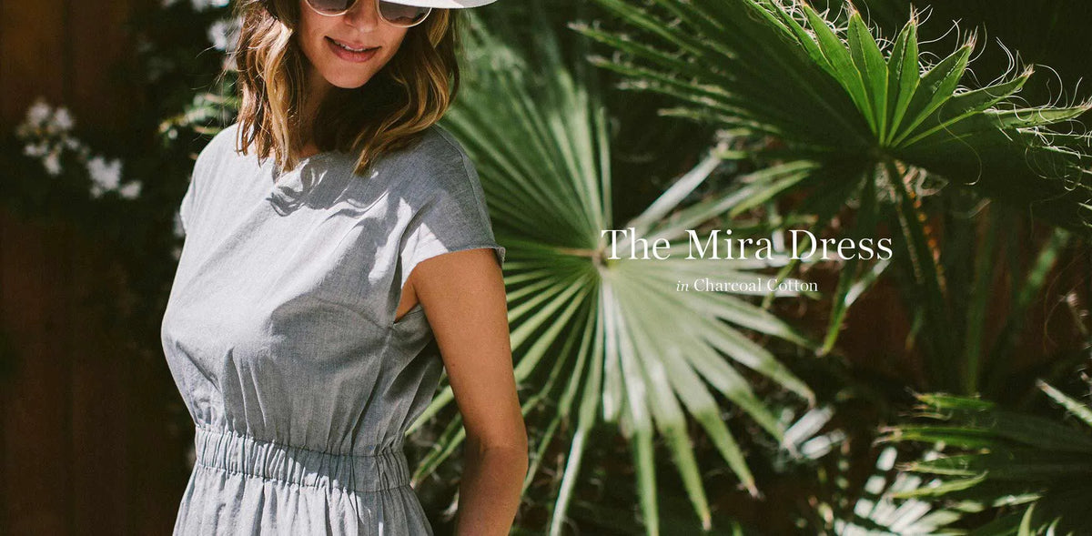 The Mira Dress in Charcoal Cotton