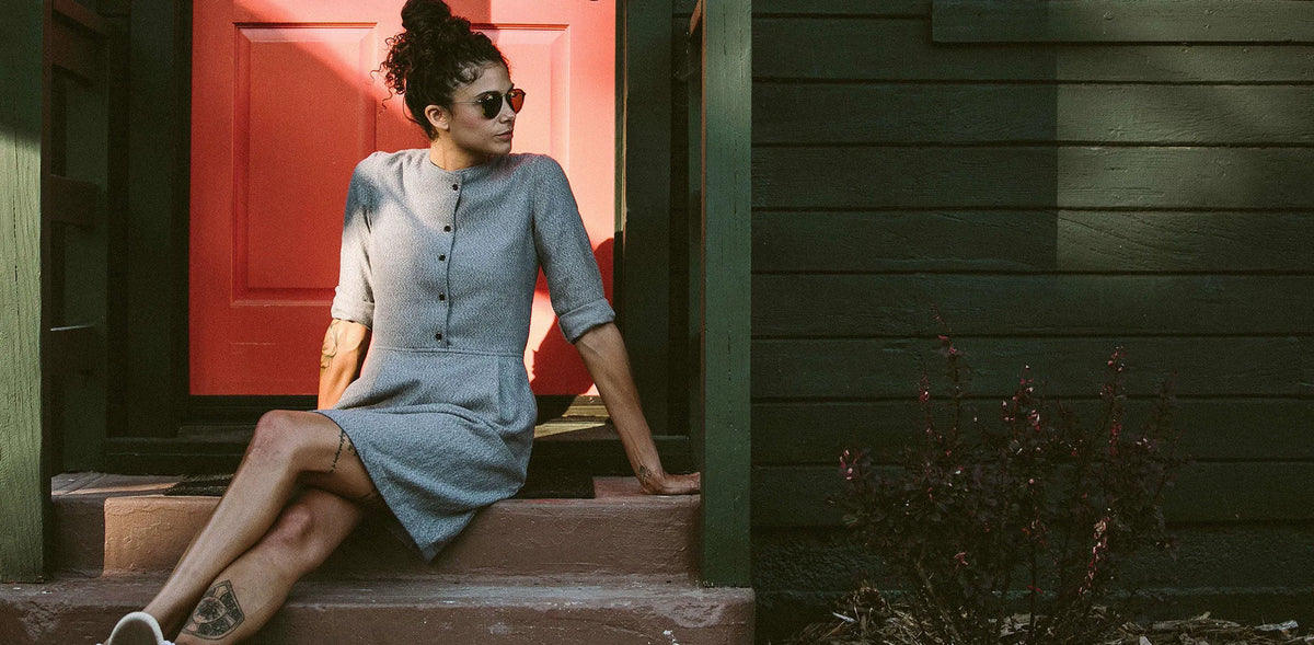The Juniper Dress in Charcoal Brushed Melange